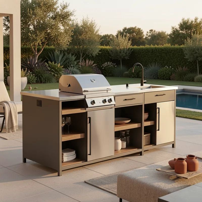 Meuble cuisine extérieur : guide complet 2026 pour choisir et aménager